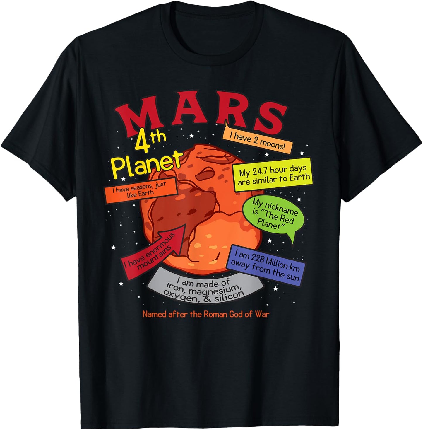 Teaching, learning, about space - Mars, planets, gift T-Shirt - T-Shirt | Black