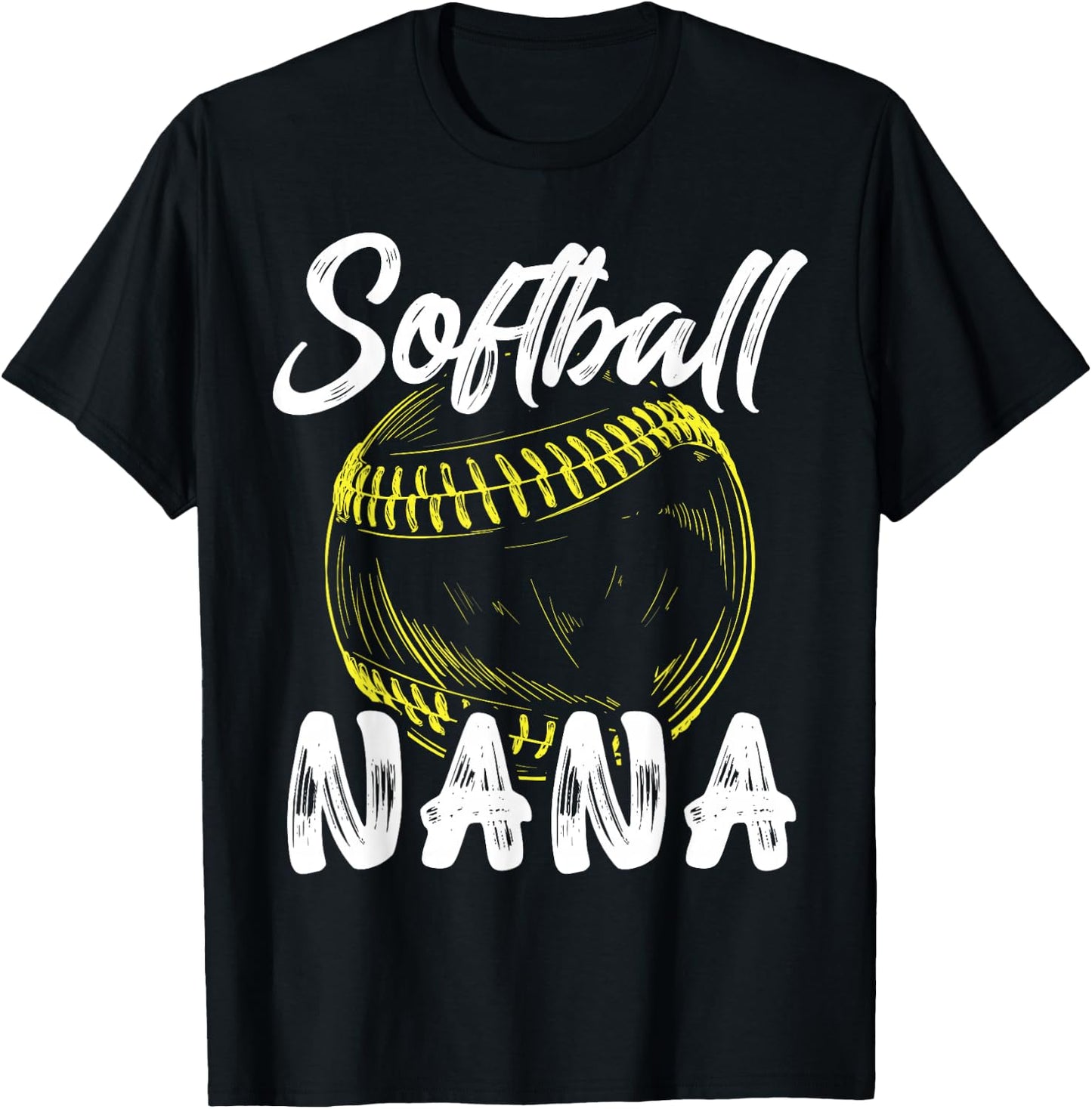 Softball Nana Family Matching Players Mothers Day T-Shirt - T-Shirt | Black