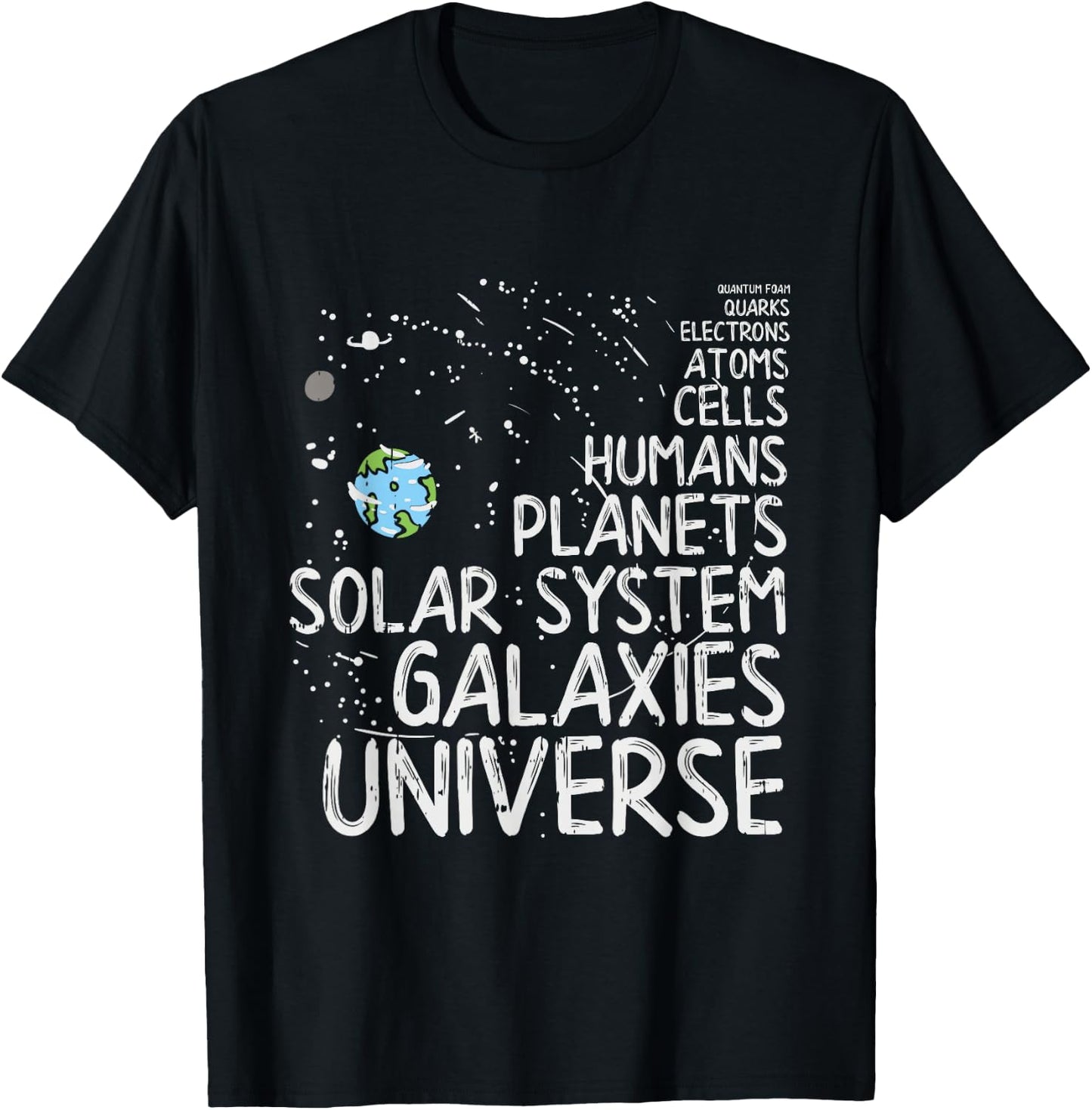 Atoms Astrophysics Quantum Foam Quarks Electrons Astrophysicist - Black - -Adults - Small - Short Sleeve - Classic Fit - Modern - Space - Casual - All Seasons - 1 Count T-Shirt - T-Shirt | Black