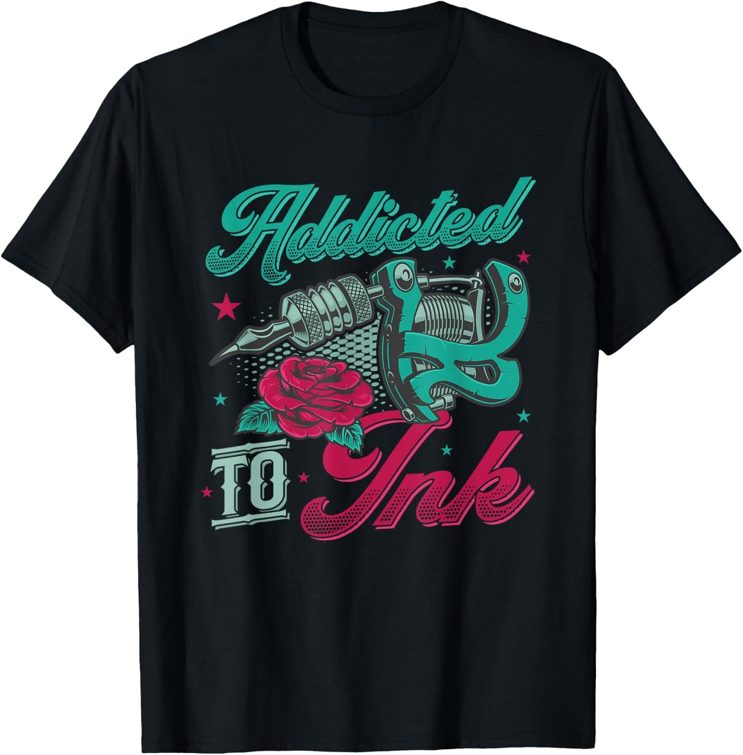 Addicted To Ink Tattoo Artist Inked T-Shirt - T-Shirt | Black