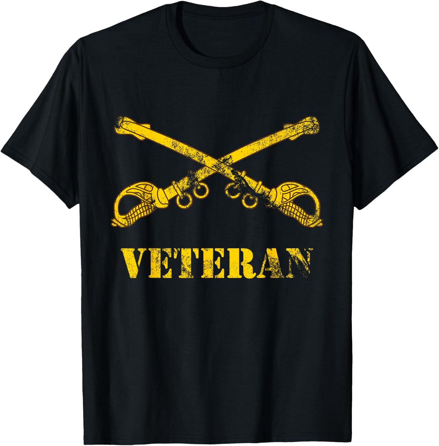 US Army Cavalry Veteran - CAV Scout 19Delta - 19D Vintage T-Shirt - T-Shirt | Black
