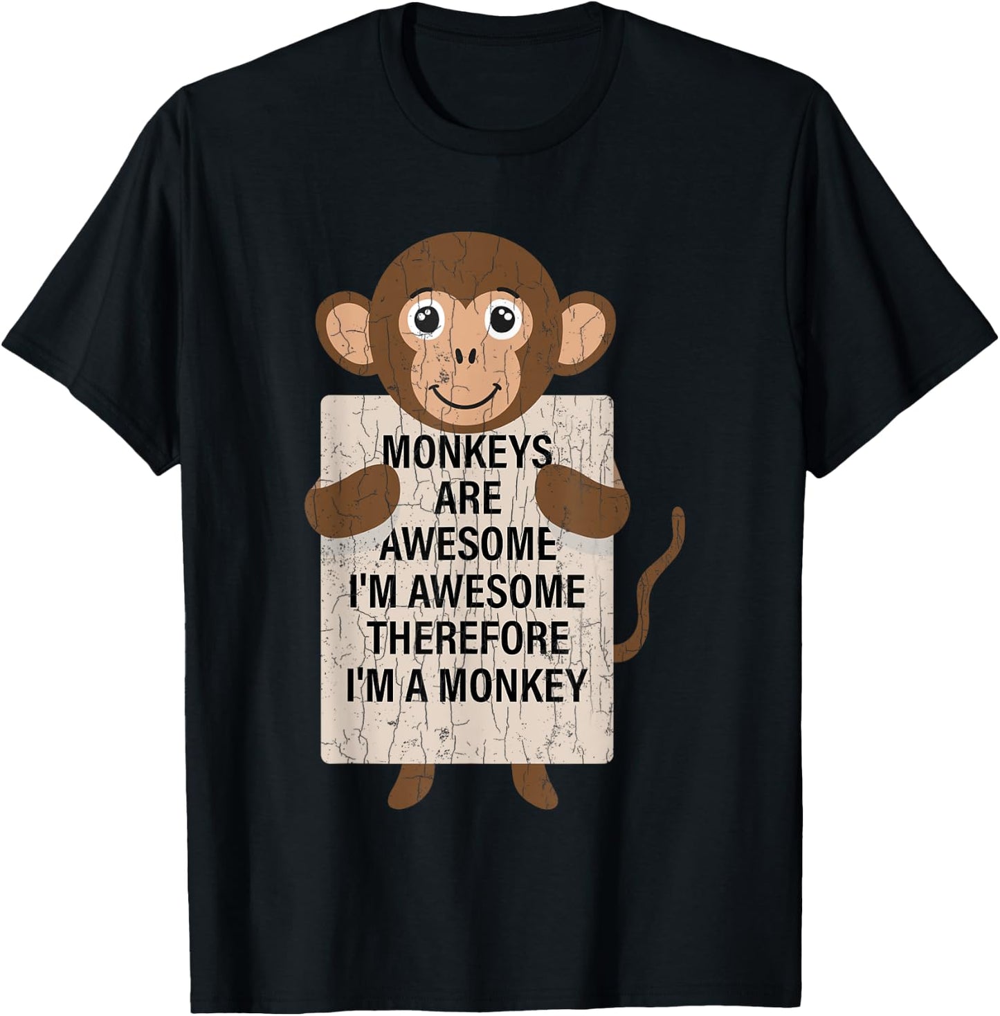 Monkeys Are Awesome Funny Monkey Animal Lover Graphic T-Shirt - T-Shirt | Black