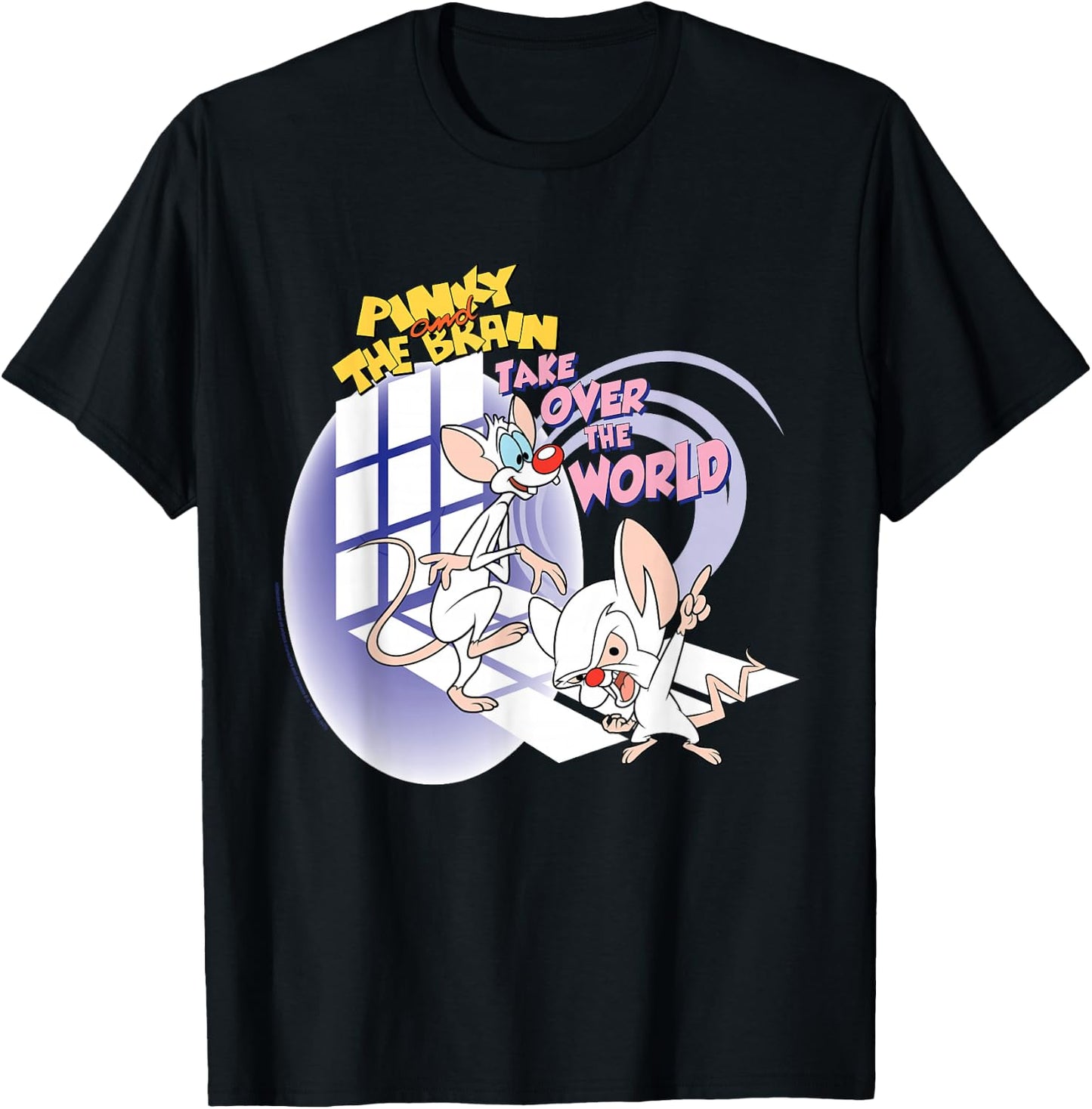 Animaniacs Pinky and The Brain Take Over The World T-Shirt - T-Shirt | Black