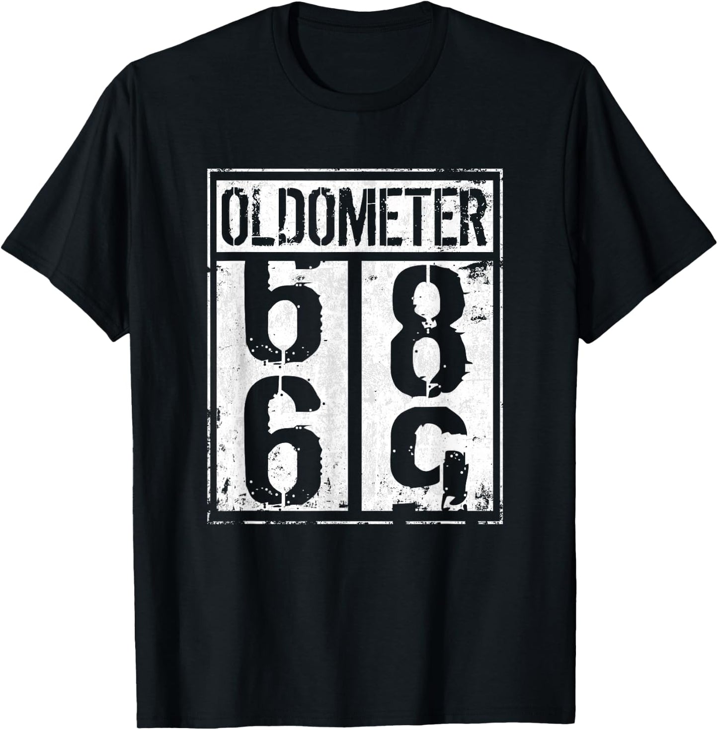 Oldometer 69th Birthday 68-69 Years Old Joke T-Shirt - T-Shirt | Black