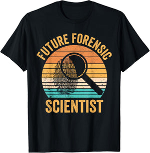 Funny Forensic Scientist Forensic Science Gifts Future Forensic Scientist Forensics Evidence Technician Black -Adults Small Modern Classic Fit Short Sleeve T-Shirt - T-Shirt | Black