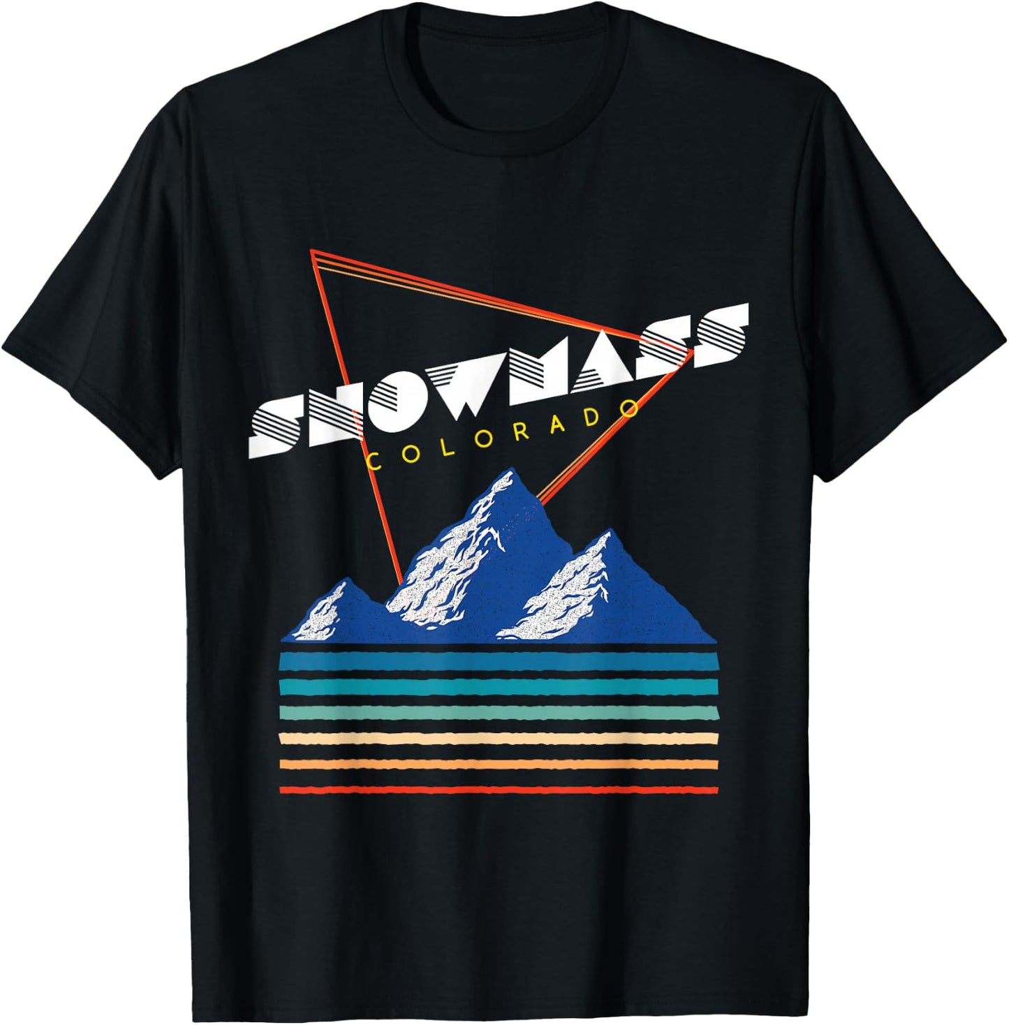Snowmass Colorado - USA Ski Resort 1980s Retro Shirt T-Shirt - T-Shirt | Black