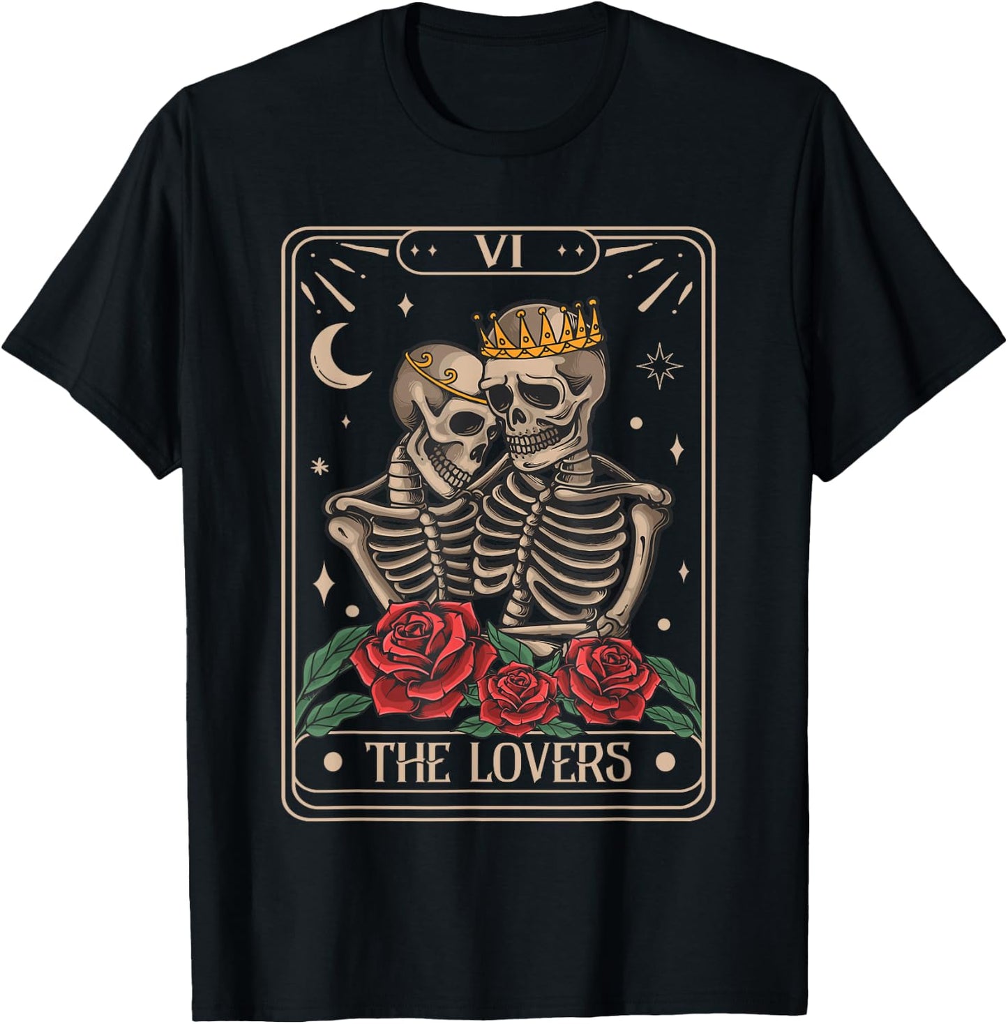 The Lovers Tarot Card Vintage The Lovers Tarot T-Shirt - T-Shirt | Black