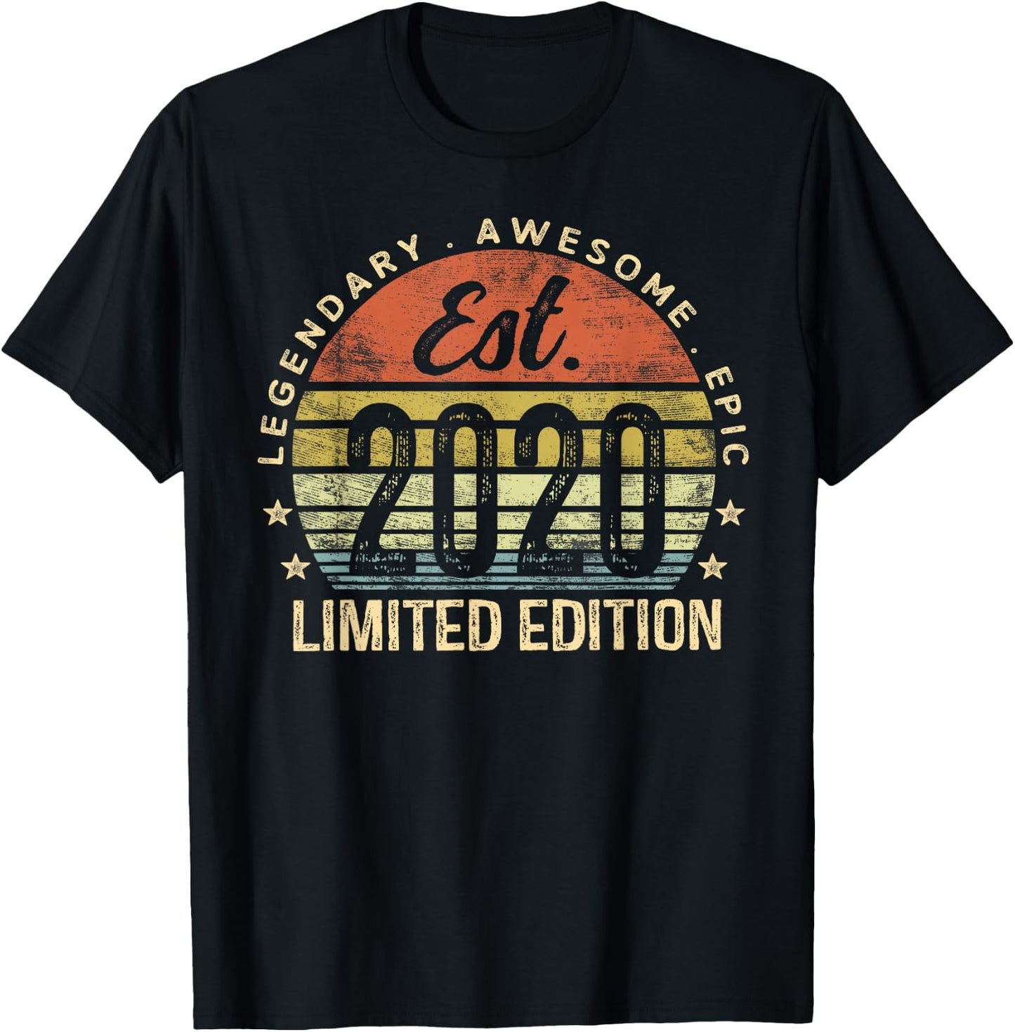 Est 2020 Limited Edition 5th Birthday Gifts 5 Year Old T-Shirt - T-Shirt | Black