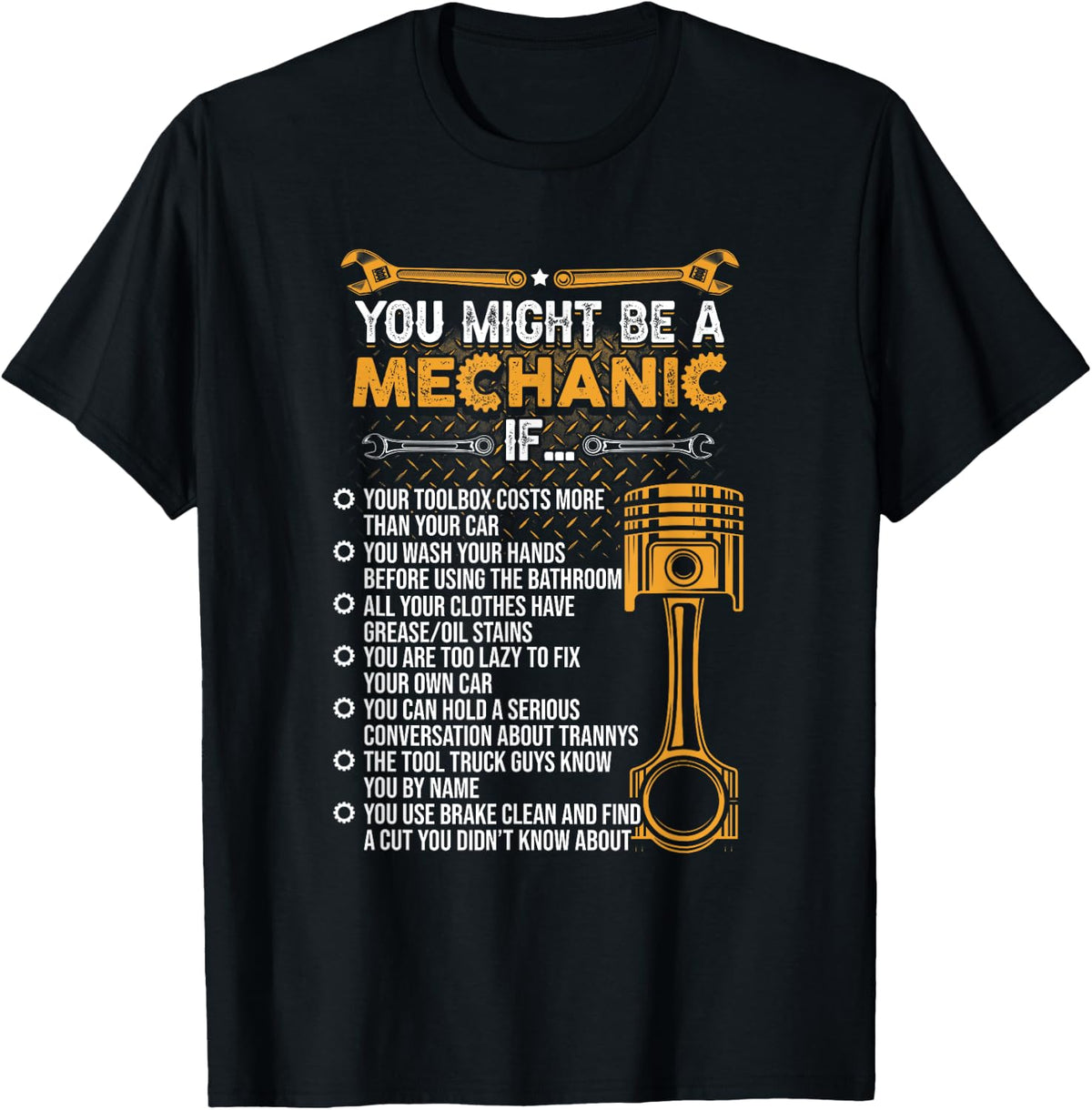 Funny Mechanic Gifts Shirt You Might Be A Mechanic If T-Shirt - T-Shirt | Black