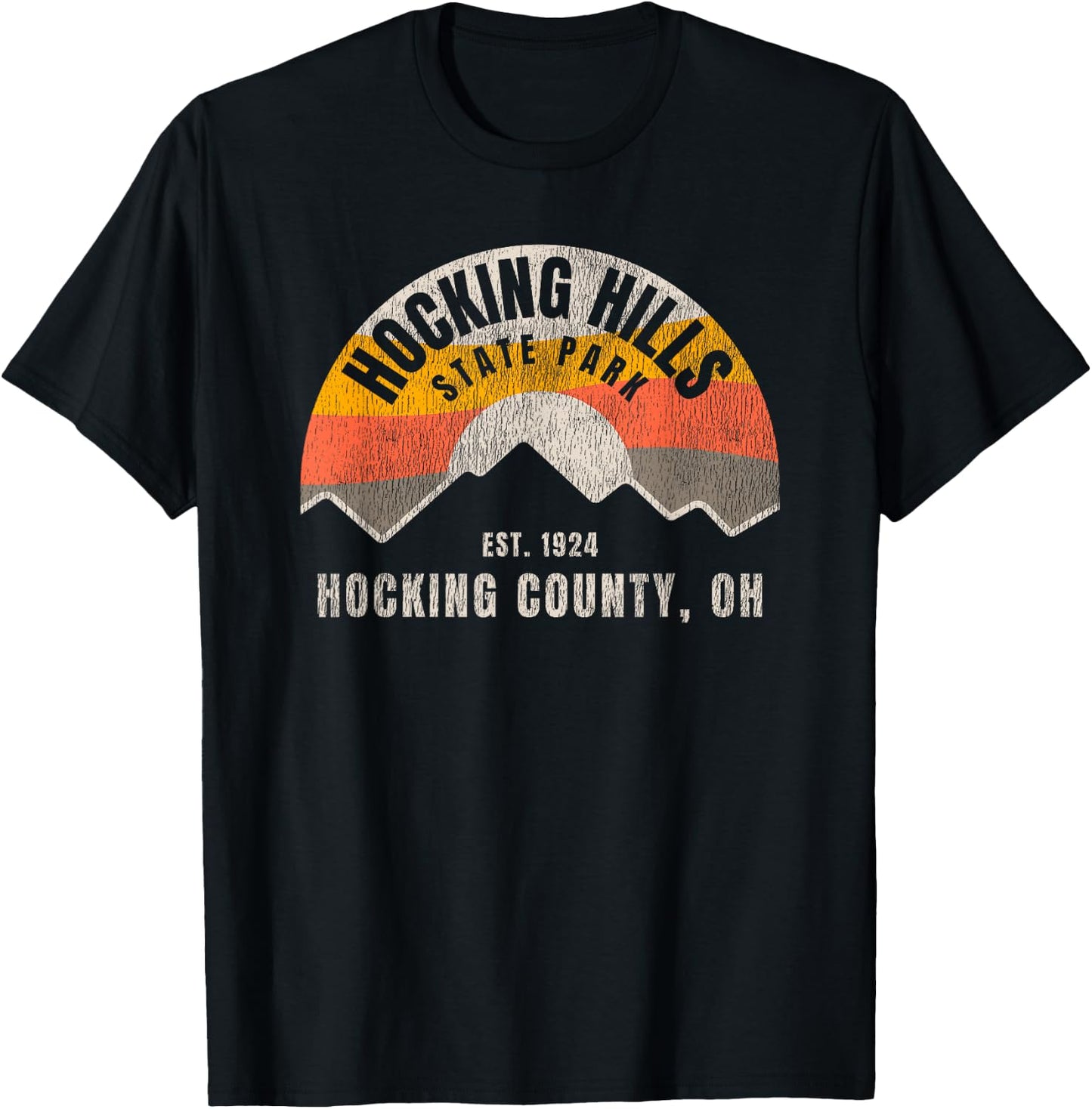 Retro Hocking Hills State Park Souvenir T-Shirt - T-Shirt | Black