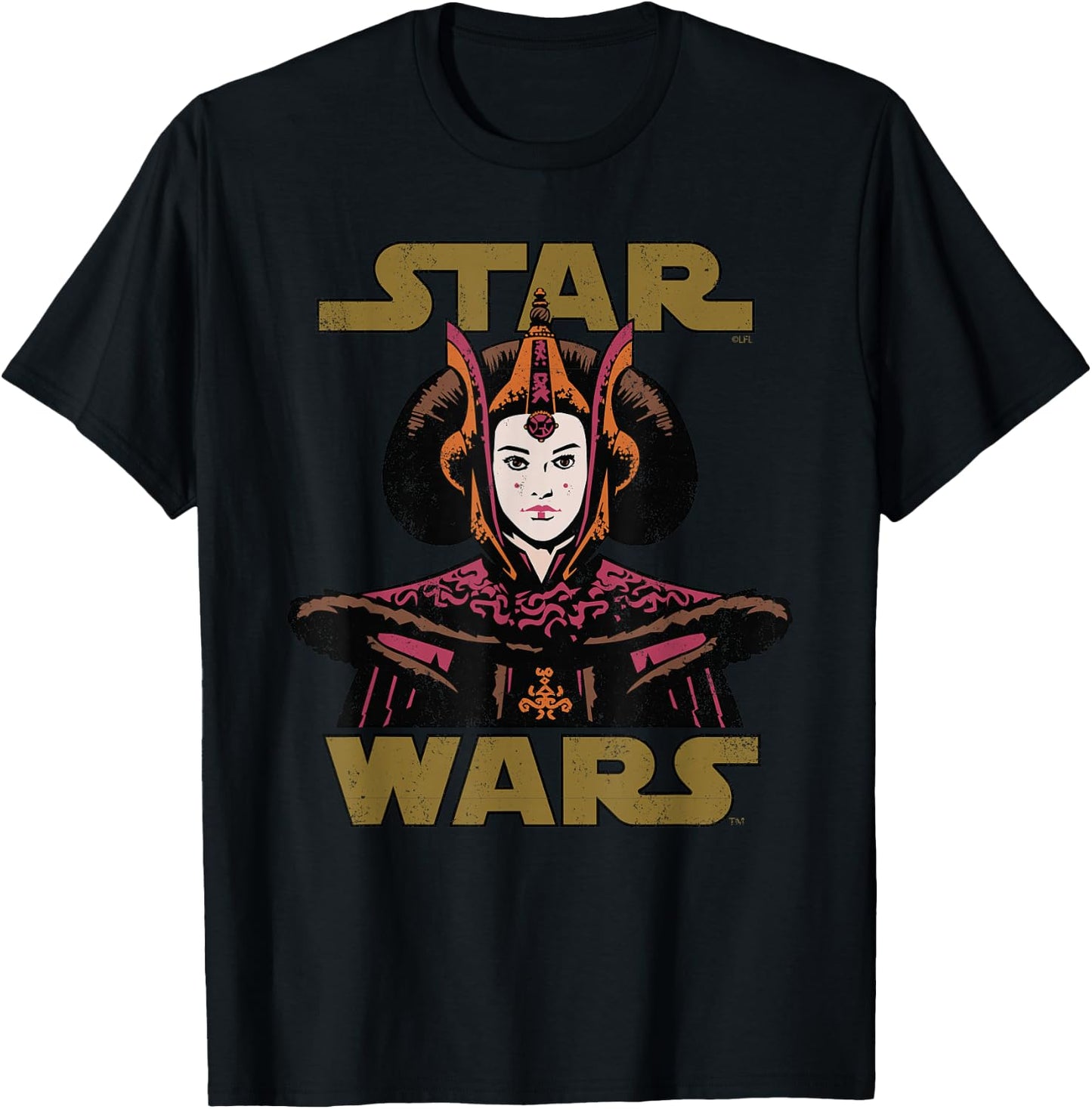 Star Wars Logo Padmé Amidala T-Shirt - T-Shirt | Black