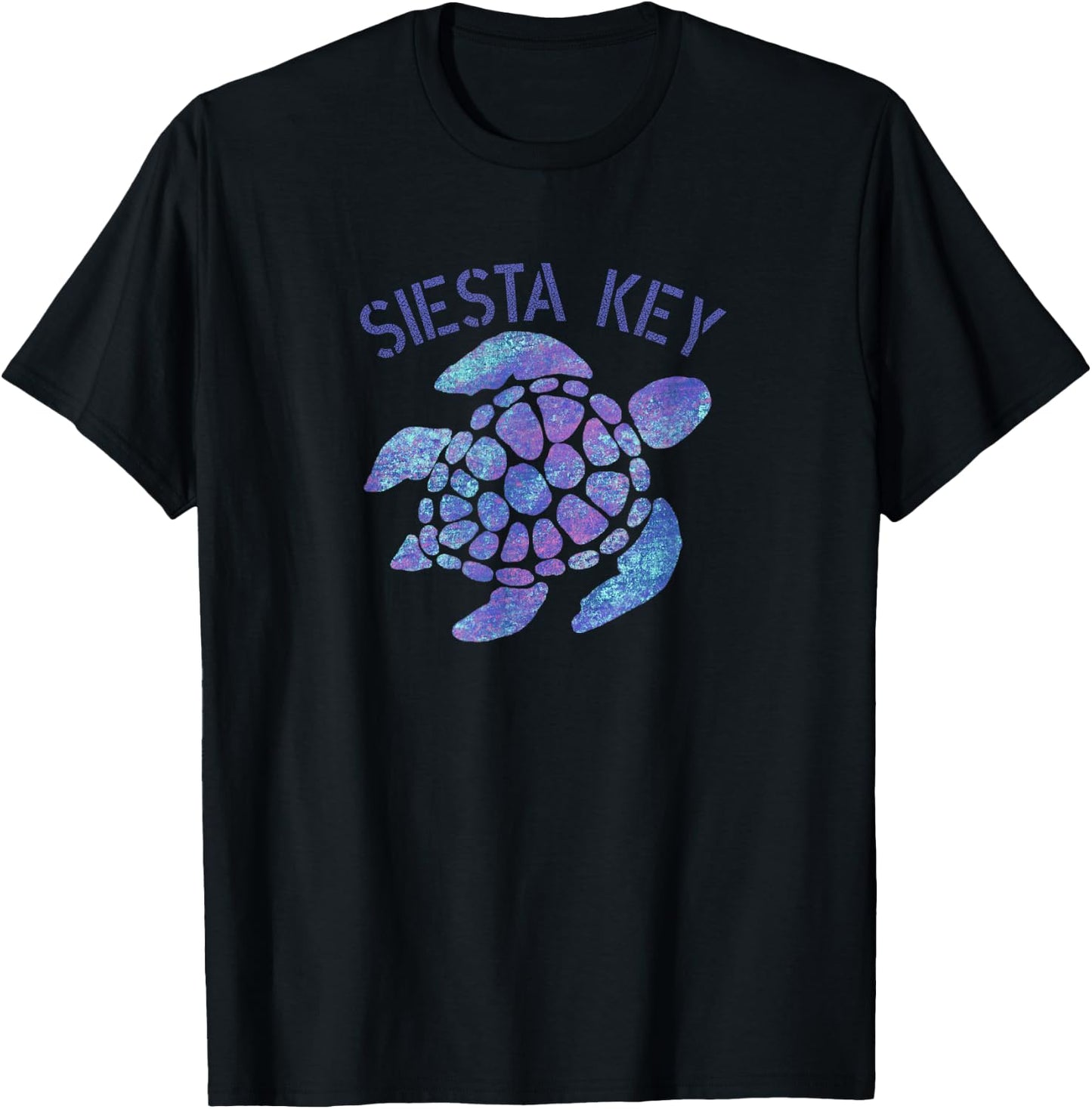 Siesta Key, Florida Beach Design / Souvenir Illustration T-Shirt - T-Shirt | Black