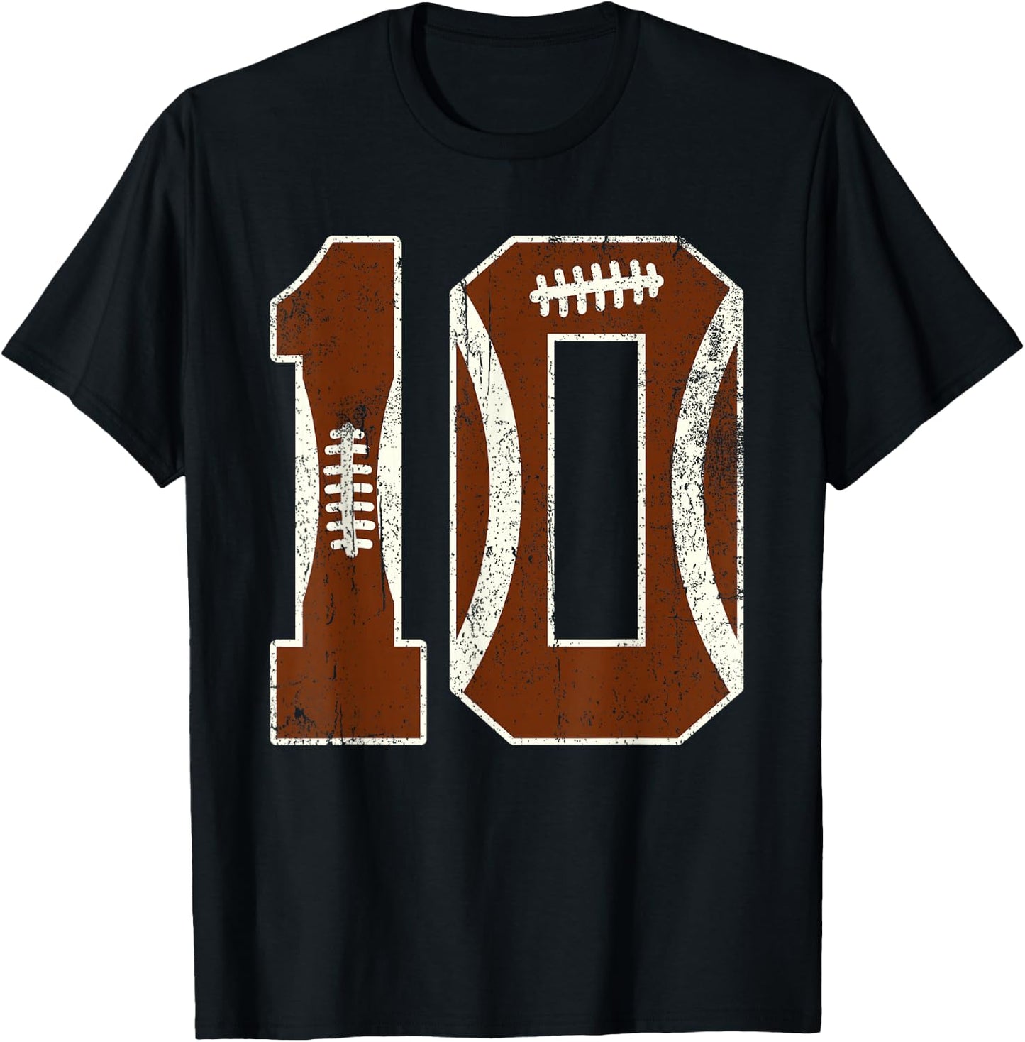 10th Birthday Football Lovers Bdy Boy 10 Year Old Girl T-Shirt - T-Shirt | Black