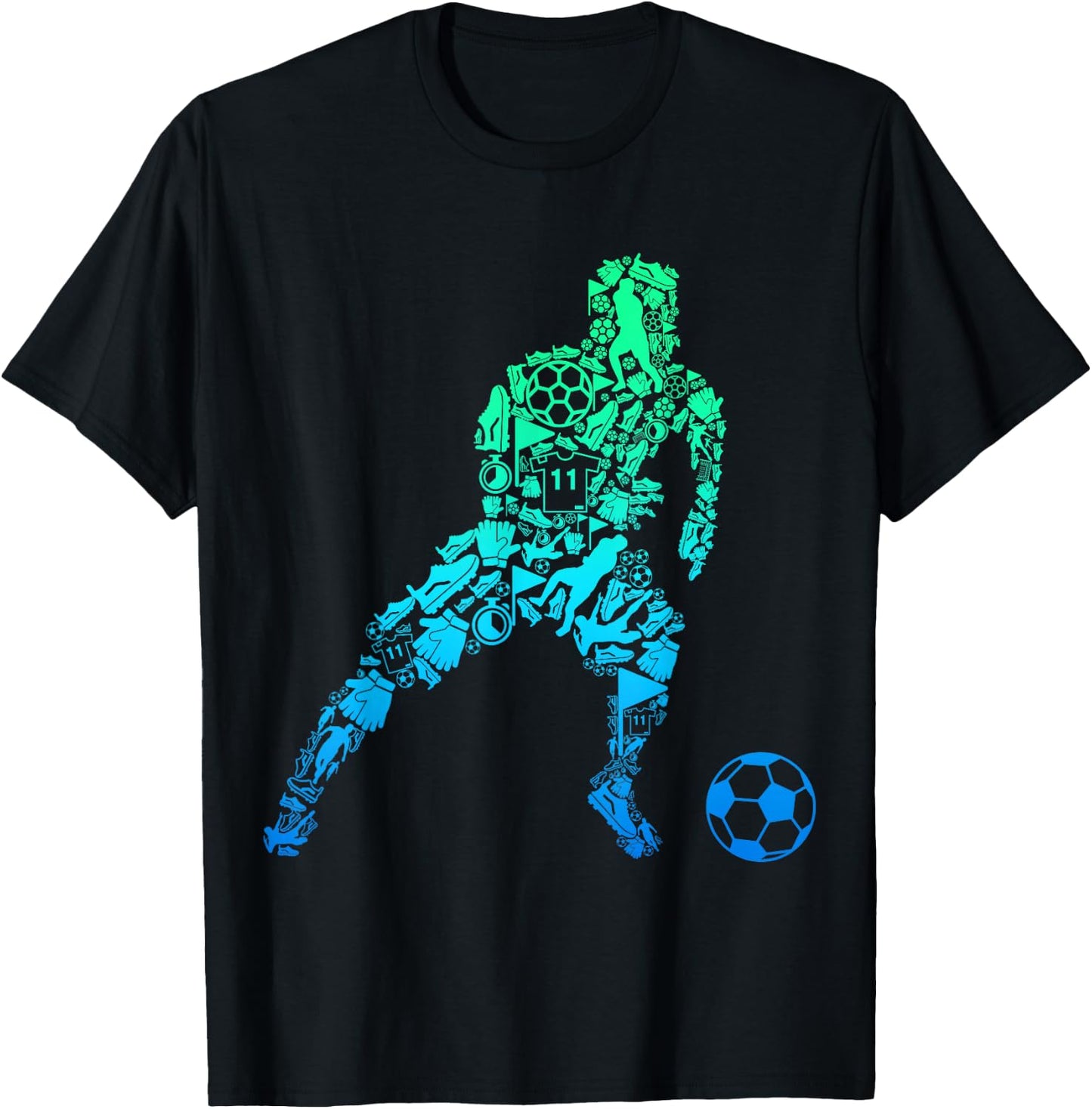 Children's Boys' Football Player T-Shirt - T-Shirt | Black