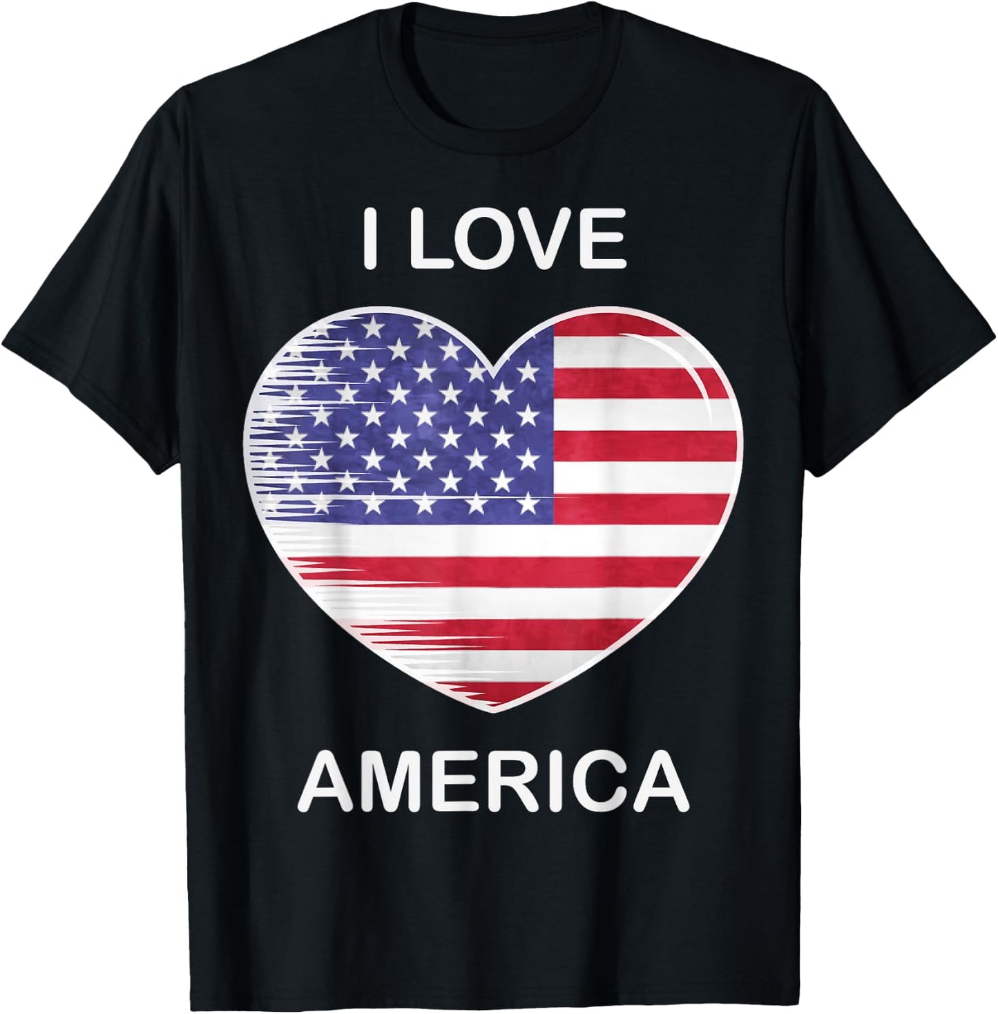 I Love America, My Home, My Country, Heart USA T-Shirt - T-Shirt | Black