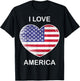 I Love America, My Home, My Country, Heart USA T-Shirt - T-Shirt | Black