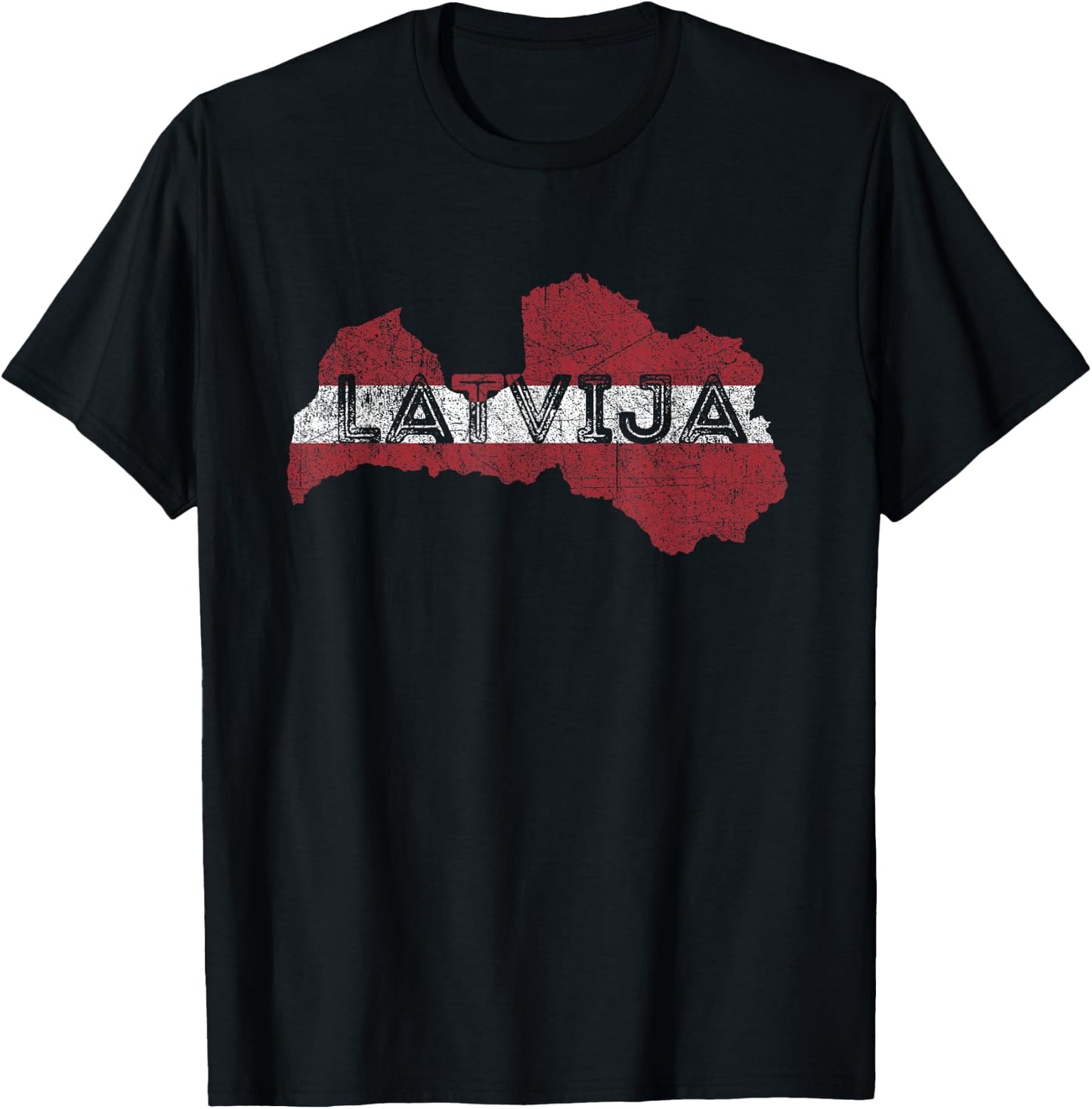 Latvian Map and Flag Souvenir - Desperate Latvija T-Shirt - T-Shirt | Black