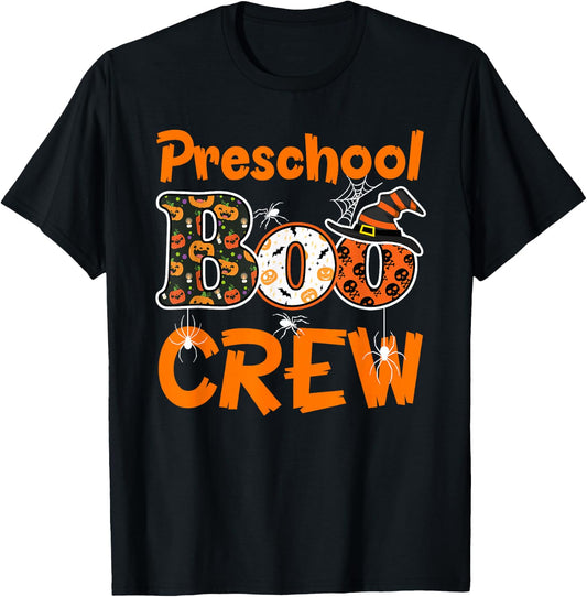 Preschool Boo Crew Halloween Gifts Teachers Students Costume T-Shirt - T-Shirt | Black