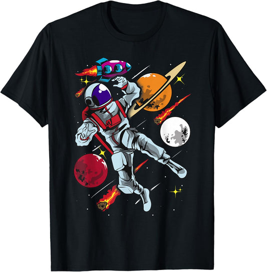 Astronaut Shirt Outer Space Gift Men Women Boys Girls T-Shirt - T-Shirt | Black
