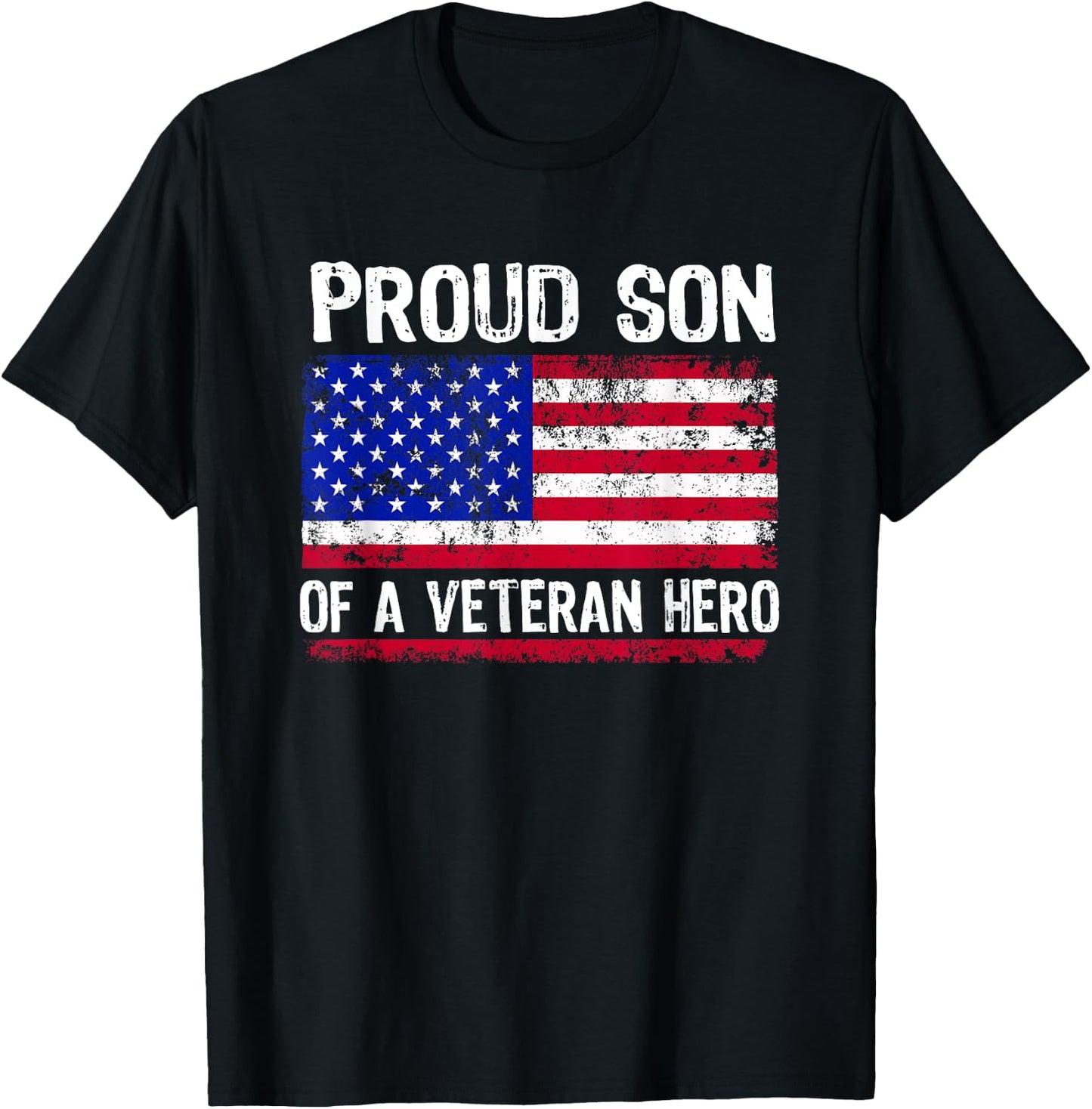 American Flag Patriotic Son Veterans Day for Kids T-Shirt - T-Shirt | Black
