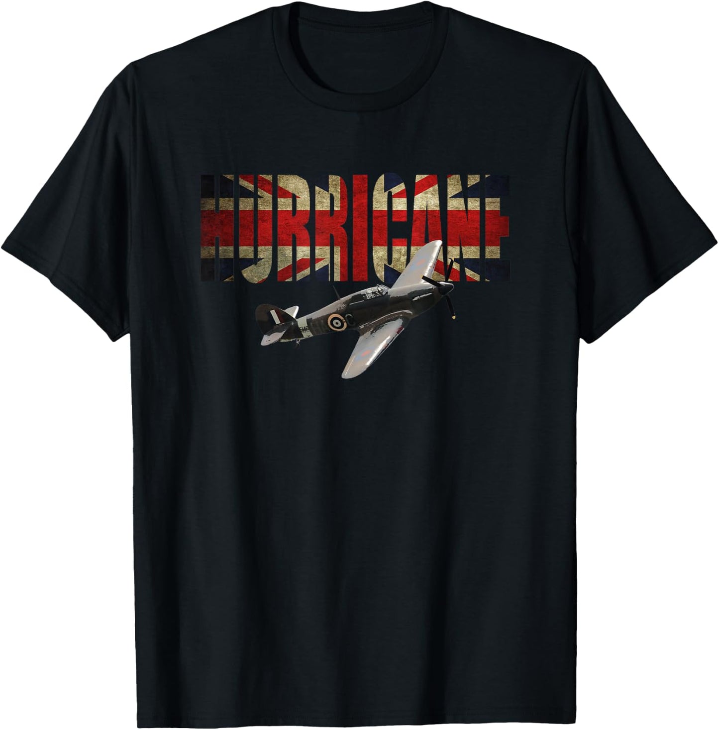 Raf Hawker Hurricane Ww2 Ww11 Fighter Plane Pilot T-Shirt - T-Shirt | Black