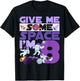 Give Me Some Space I'm 8 Birthday Astronaut 8th Party T-Shirt - T-Shirt | Black
