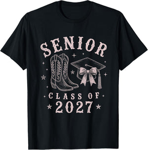 Western Class of 2027 Girls Senior 27 Graduation T-Shirt - T-Shirt | Black
