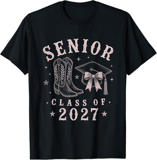 Western Class of 2027 Girls Senior 27 Graduation T-Shirt - T-Shirt | Black