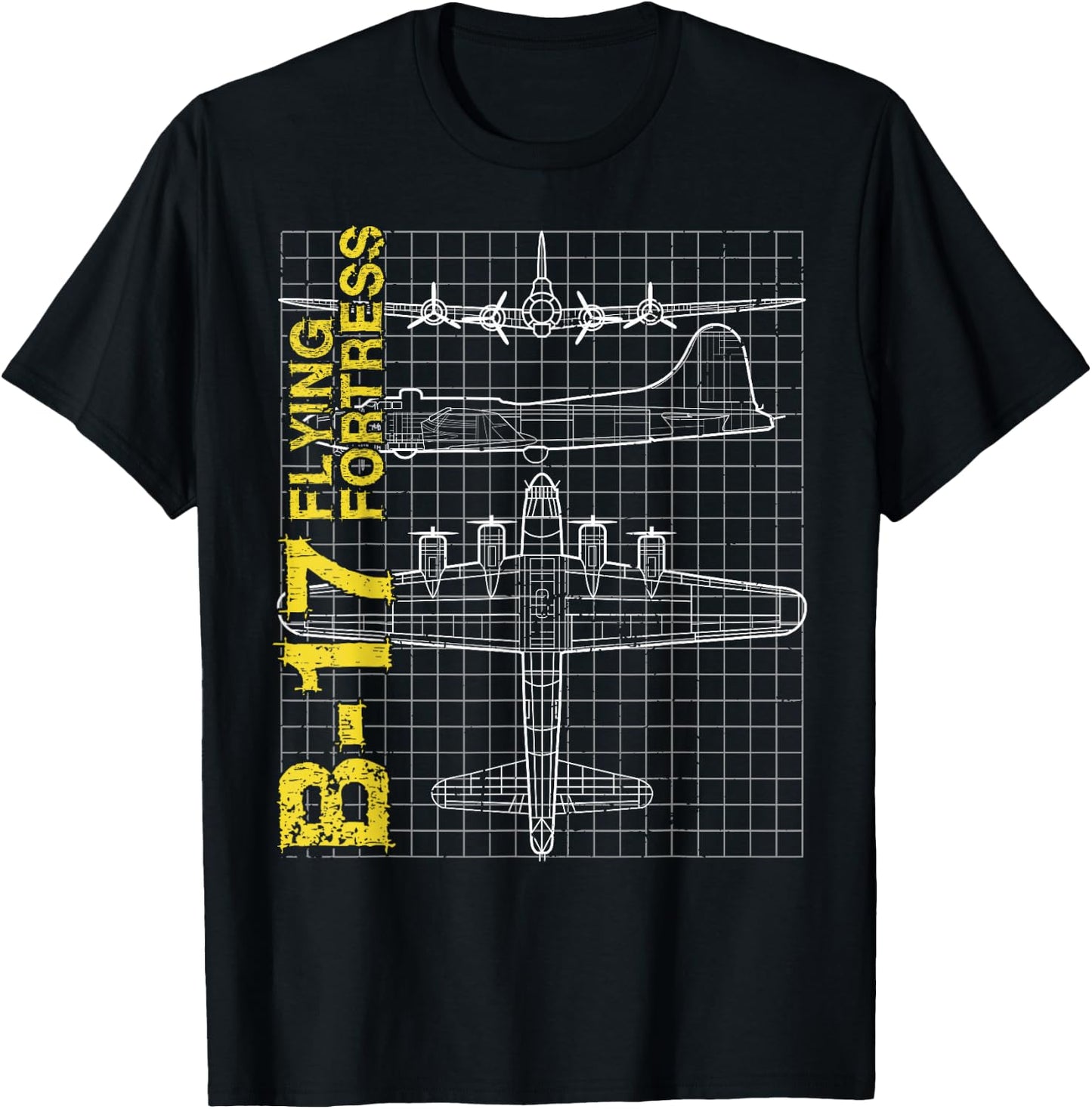 B-17 Flying Fortress gift, Air Force, Aviation design T-Shirt - T-Shirt | Black