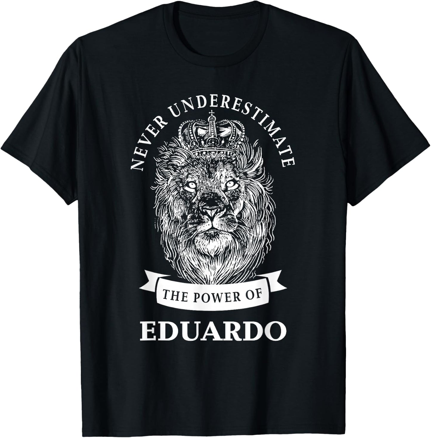 Eduardo Gift Name Lion T-Shirt - T-Shirt | Black