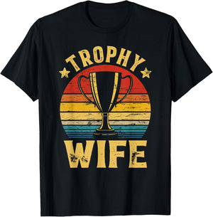 Vintage Retro Trophy Wife Funny Couples Matching Women T-Shirt - T-Shirt | Black