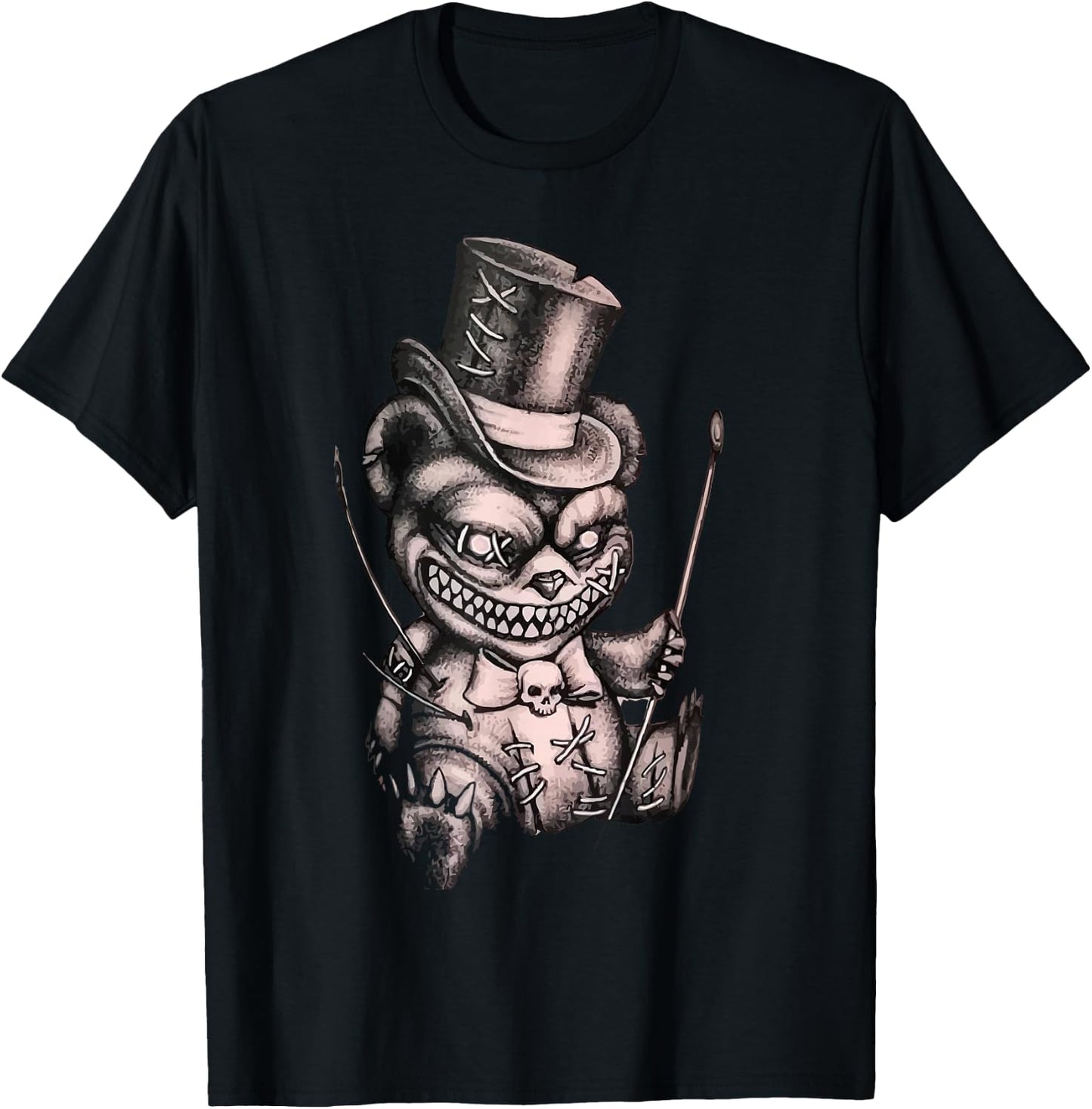Pastel Goth Teddy Bear Voodoo Doll T-Shirt - T-Shirt | Black