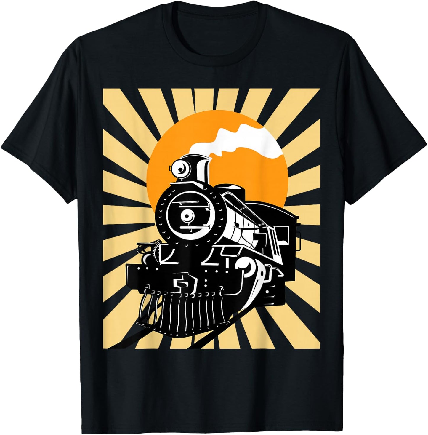 Vintage Train Shirt - Steam Locomotive T-Shirt - T-Shirt | Black