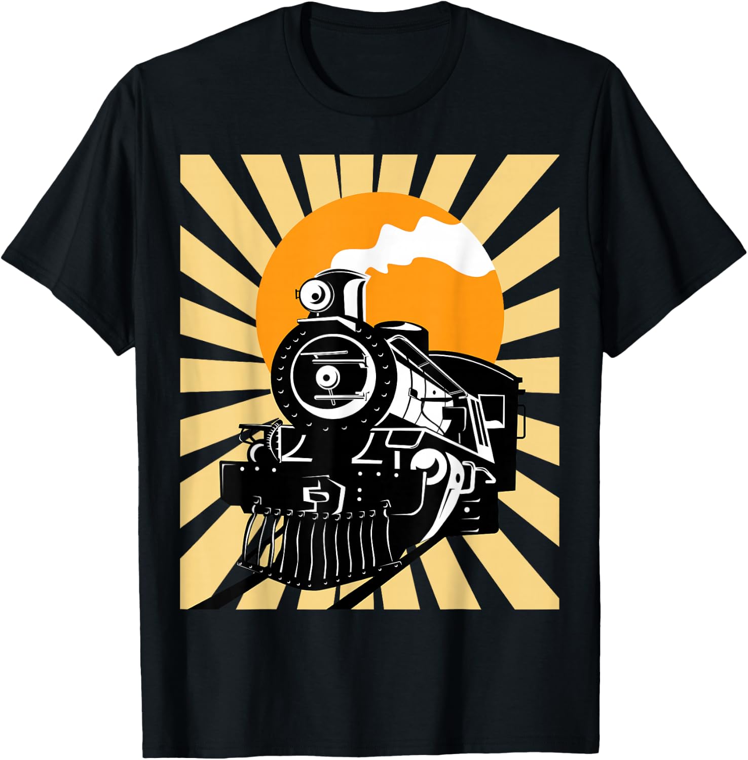 Vintage Train Shirt - Steam Locomotive T-Shirt - T-Shirt | Black