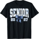 Senior 2027 Blue Floral Coquette Graduation Girl T-Shirt - T-Shirt | Black