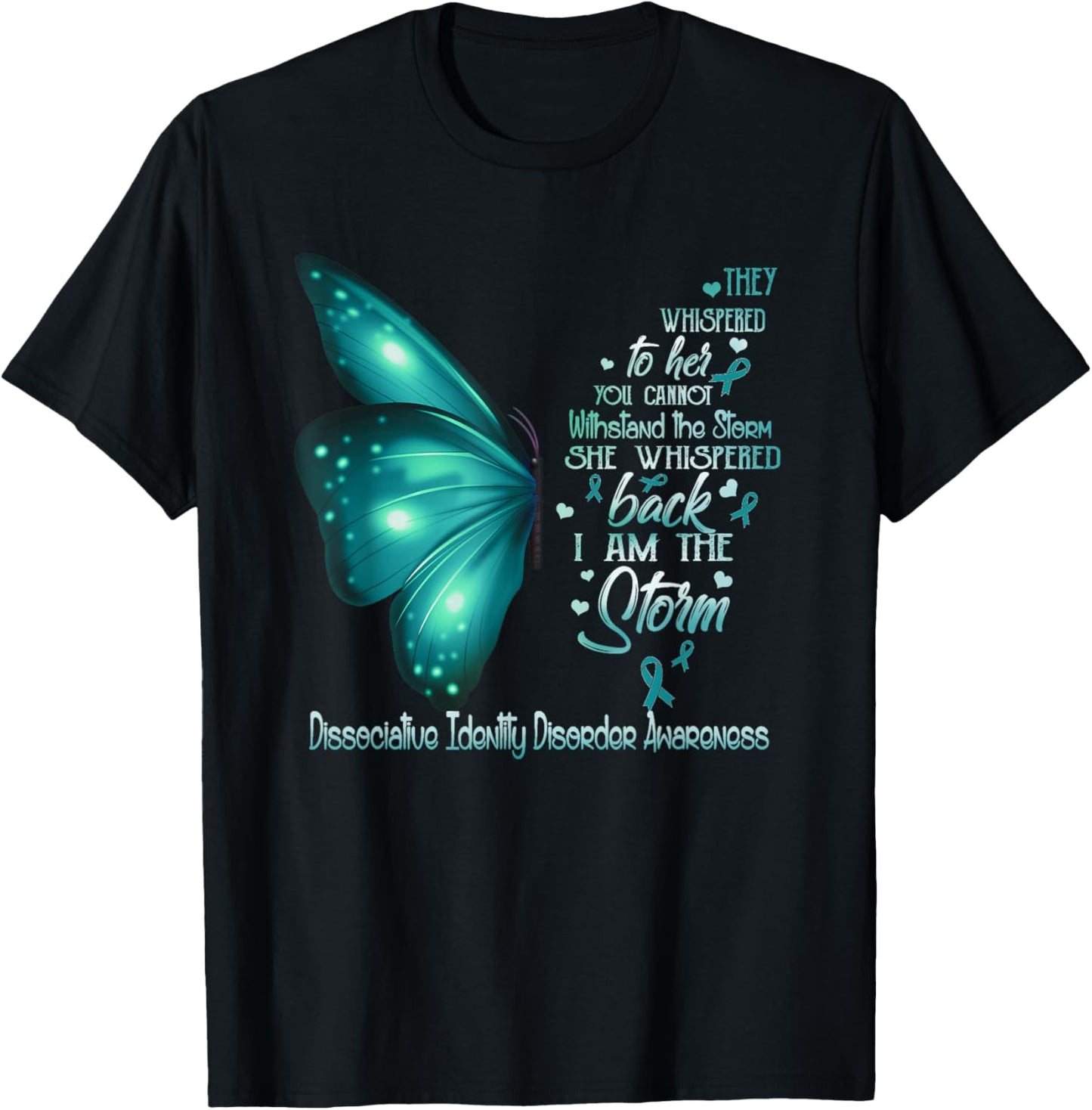 I am the storm Dissociative Identity Disorder Butterfly T-Shirt - T-Shirt | Black
