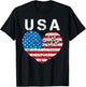 USA artistic swimming team American flag heart US Swim Aqua T-Shirt - T-Shirt | Black