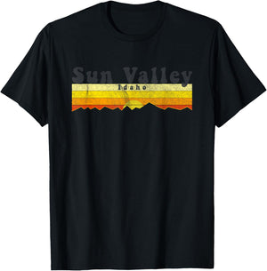 Retro Vintage Sun Valley, Idaho T-Shirt - T-Shirt | Black