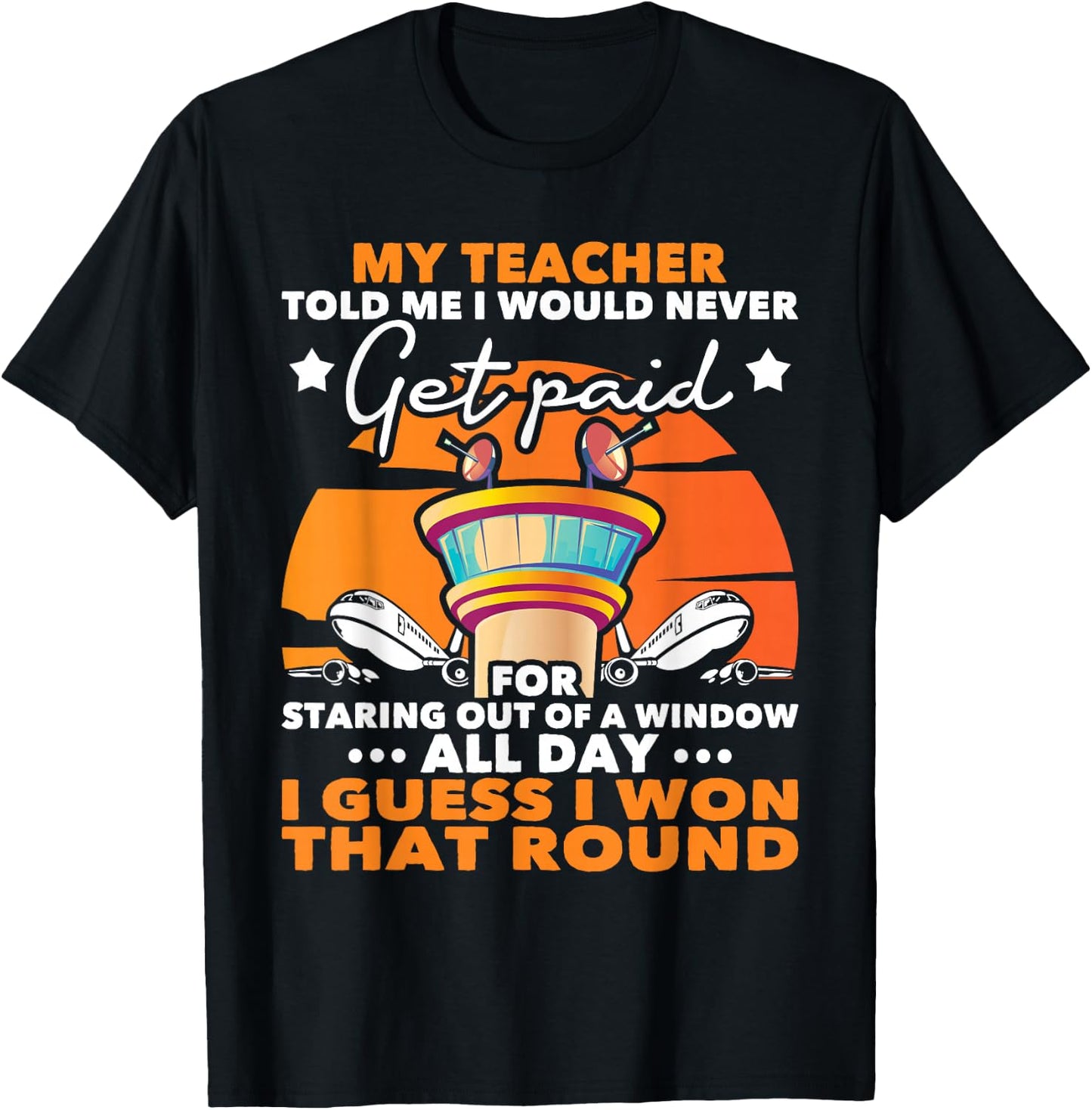 I Won That Round - Air Traffic Controller ATC Airfield Tower T-Shirt - T-Shirt | Black