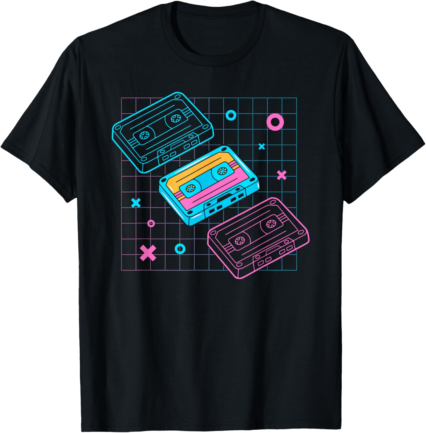 Cassettes Vaporwave - retrowave synthwave - Retro Vintage T-Shirt - T-Shirt | Black
