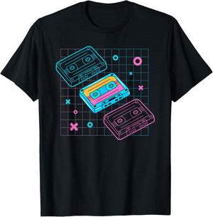Cassettes Vaporwave - retrowave synthwave - Retro Vintage T-Shirt - T-Shirt | Black