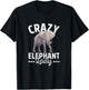Crazy Elephant Lady Funny Elephants Lover Graphic T-Shirt - T-Shirt | Black