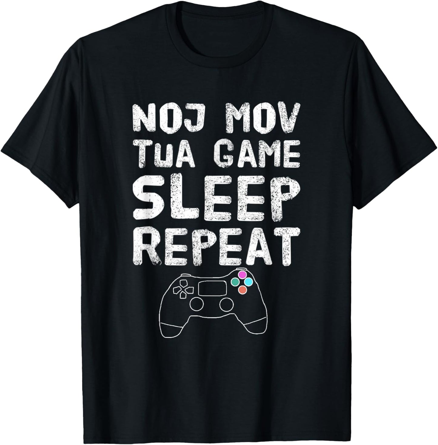 Hmong Gaming Eat Play Game sleep repeat T-Shirt - T-Shirt | Black