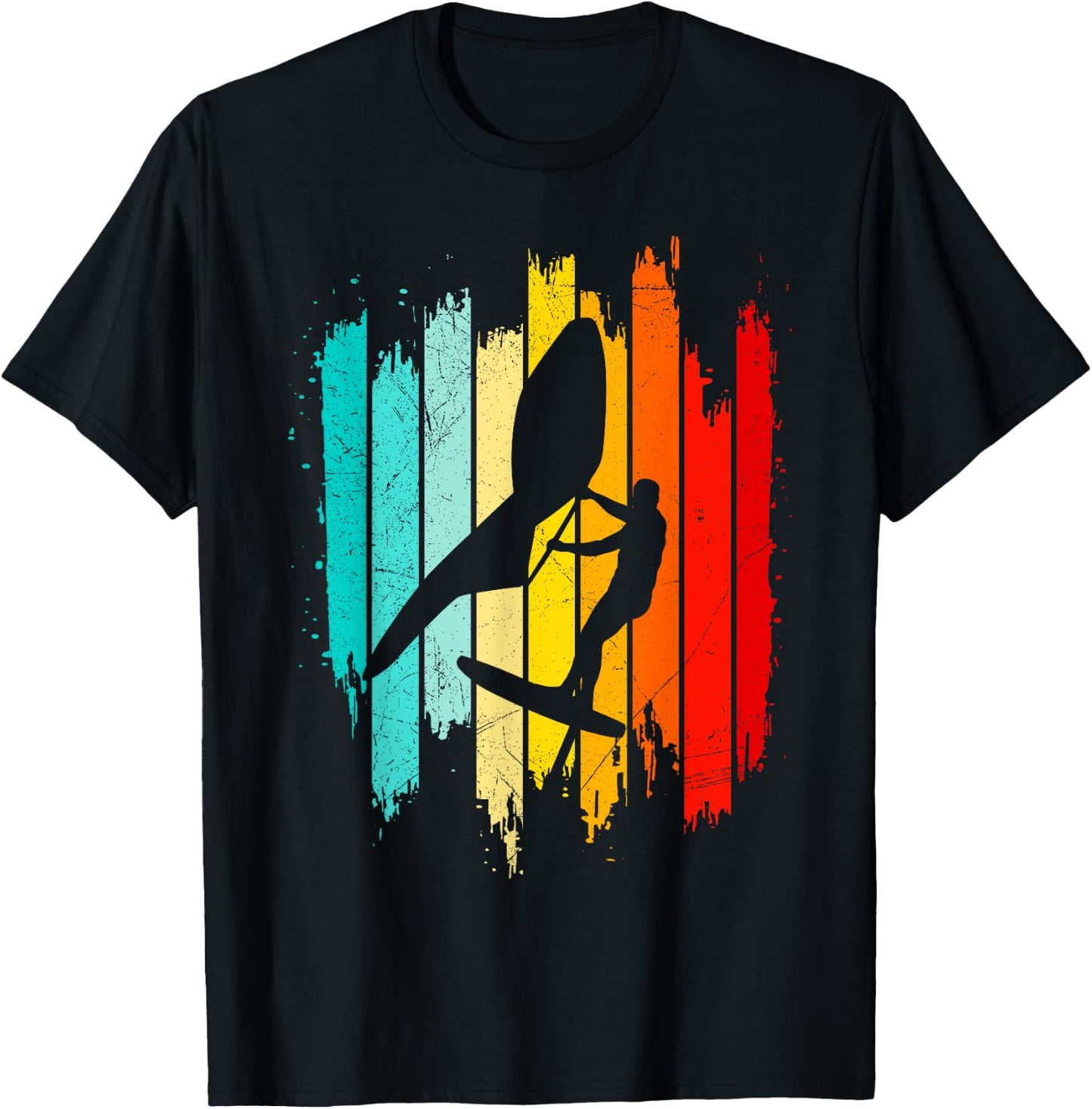 Wing Foil Wingfoil Wingsurf Retro Wing Foiler T-Shirt - T-Shirt | Black