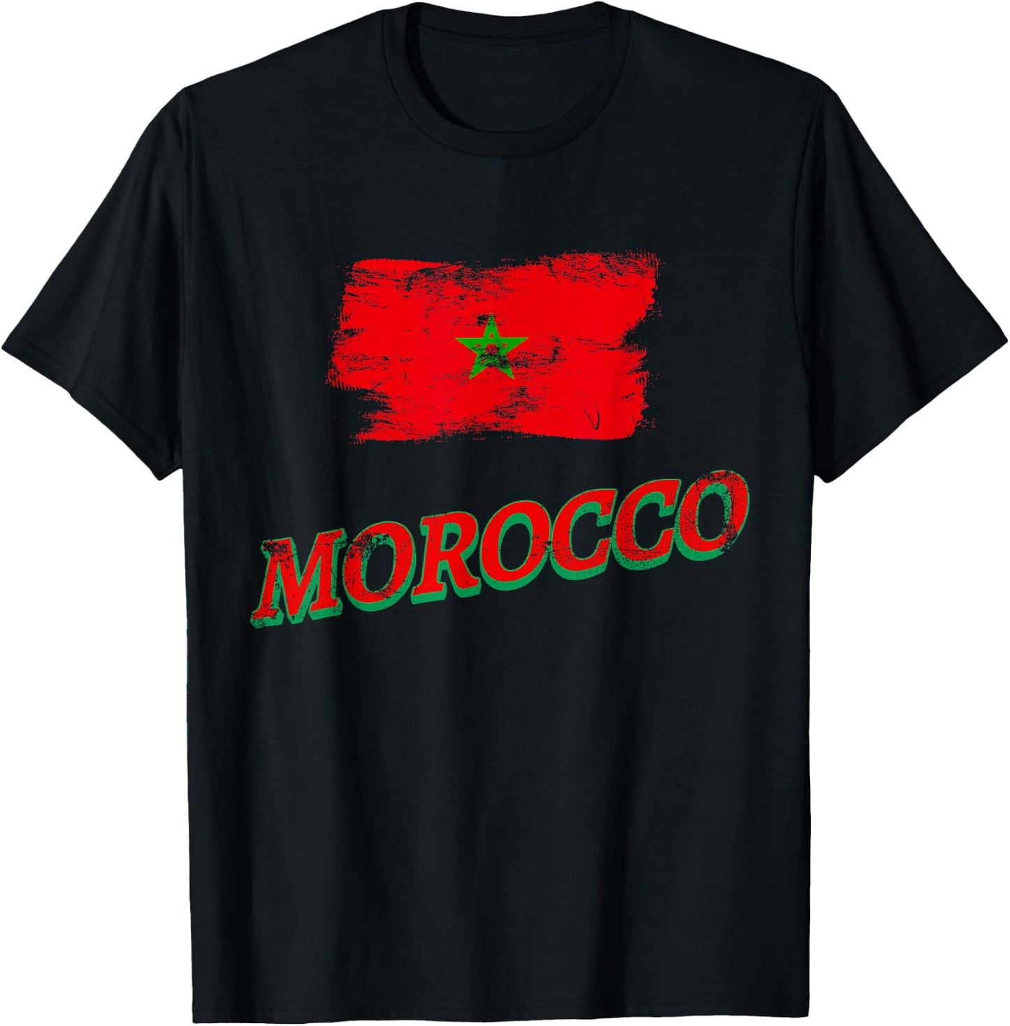 Vintage Morocco Flag Moroccan 2026 Pride Lovers T-Shirt - T-Shirt | Black