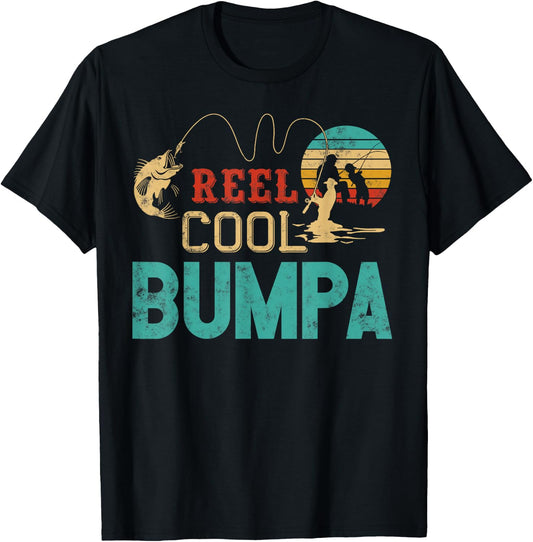 Reel Cool Bumpa vintage funny fishing rod gifts for Bumpa T-Shirt - T-Shirt | Black