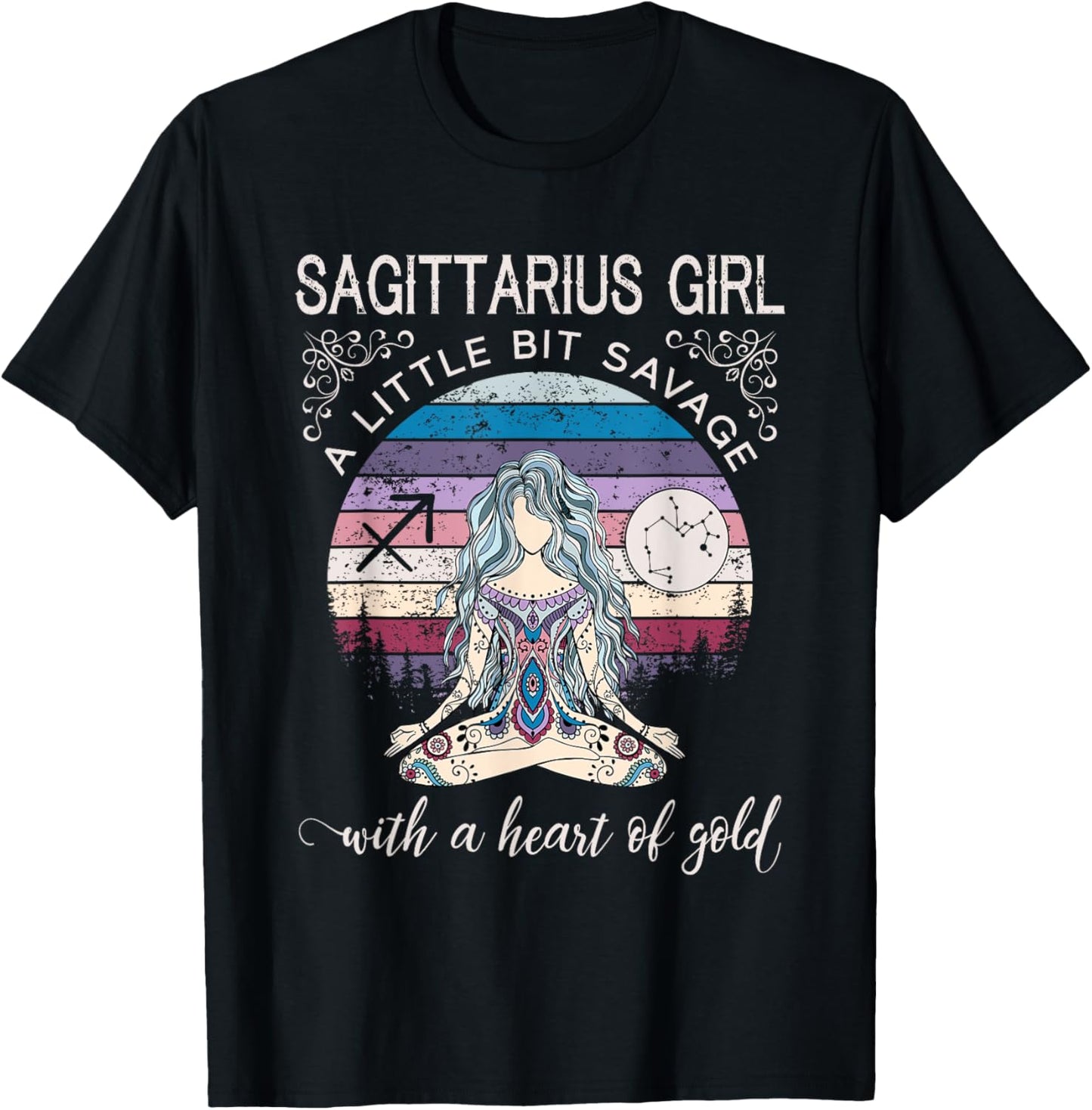 Sagittarius Girl Birthday Shirt December Gift T-Shirt - T-Shirt | Black