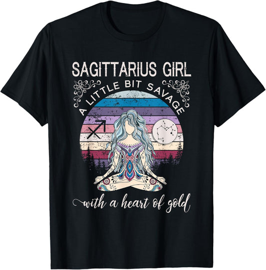Sagittarius Girl Birthday Shirt December Gift T-Shirt - T-Shirt | Black