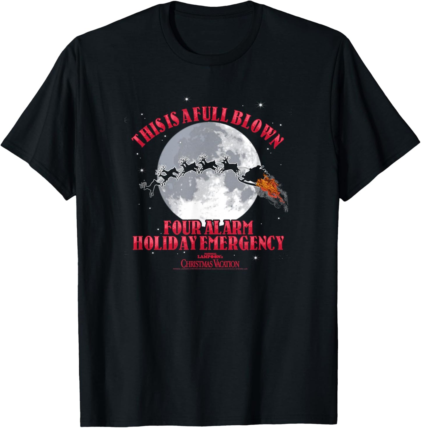 National Lampoon's Christmas Vacation 4 Alarm Santa Slay T-Shirt - T-Shirt | Black