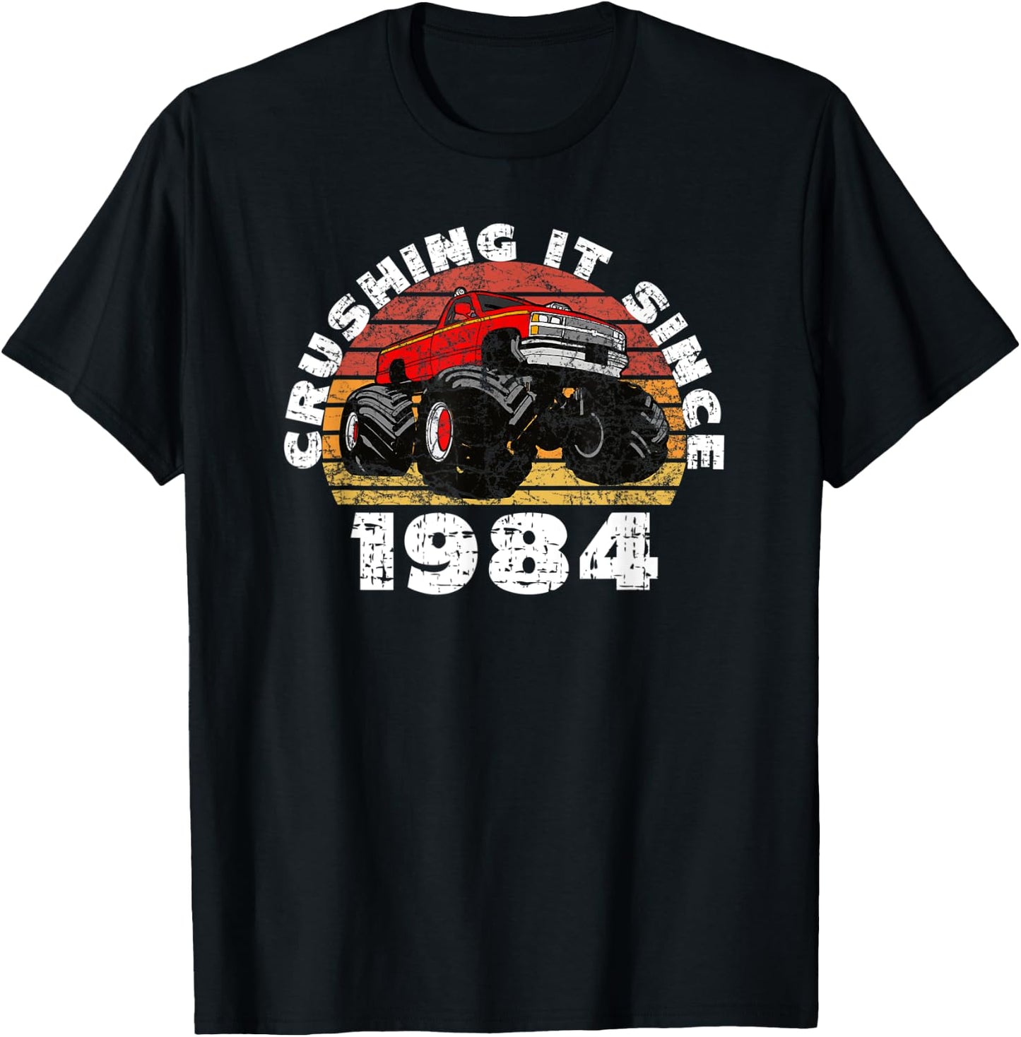 Monster Truck Driver Crushing It Since 1984 Anniversary T-Shirt - T-Shirt | Black